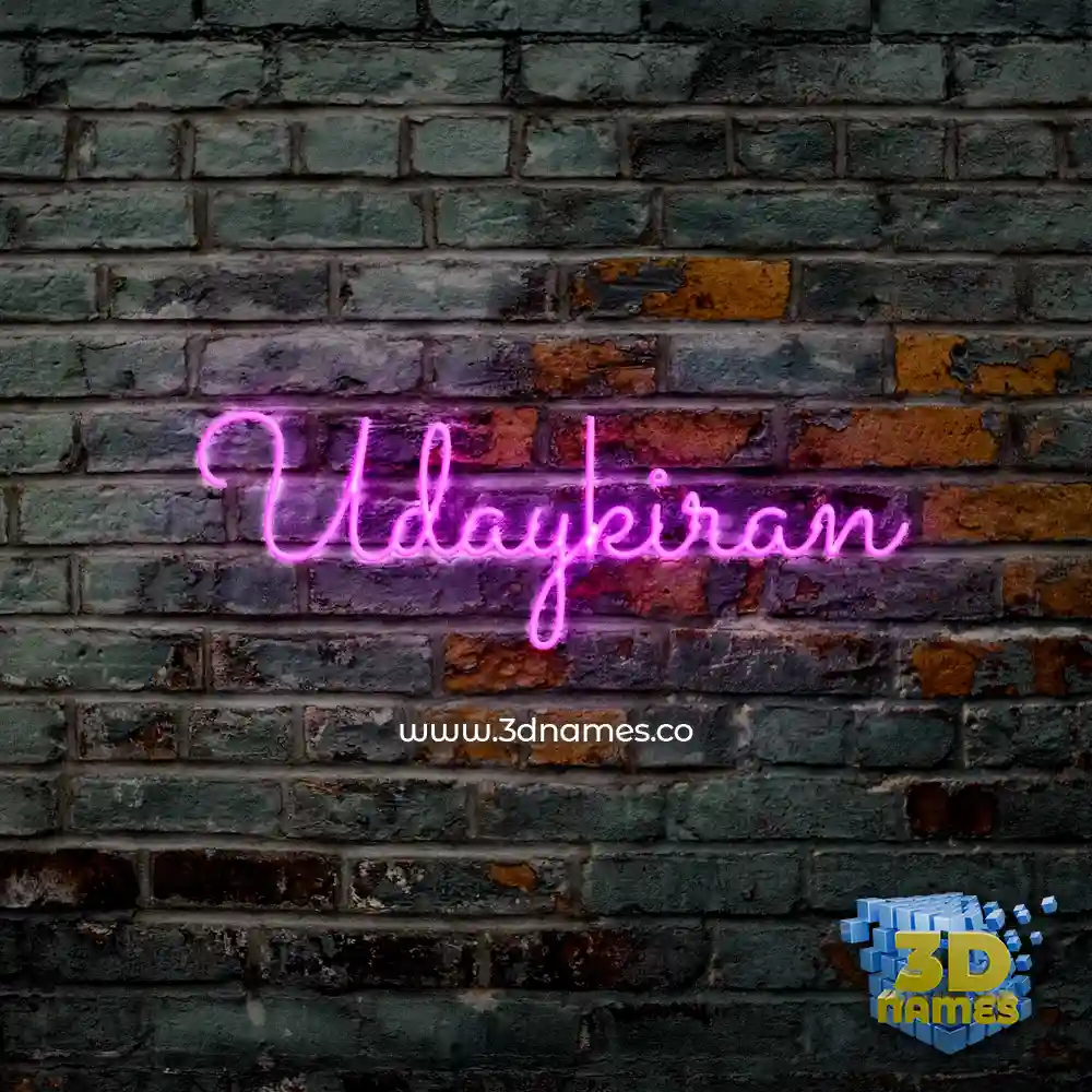 udaykiran in Pink Neon style - 3D name wallpaper