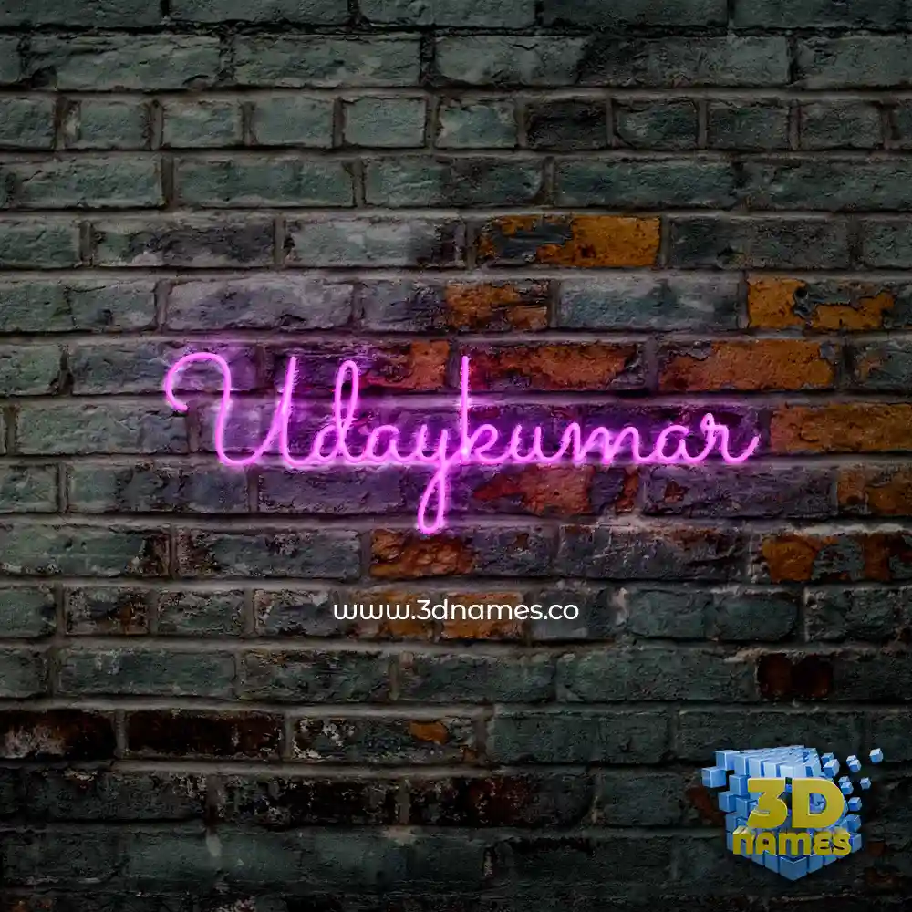 udaykumar in Pink Neon style - 3D name wallpaper