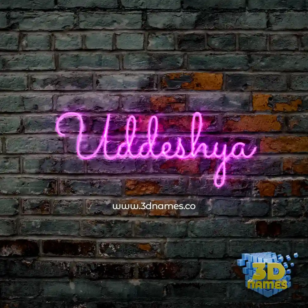 uddeshya in Pink Neon style - 3D name wallpaper