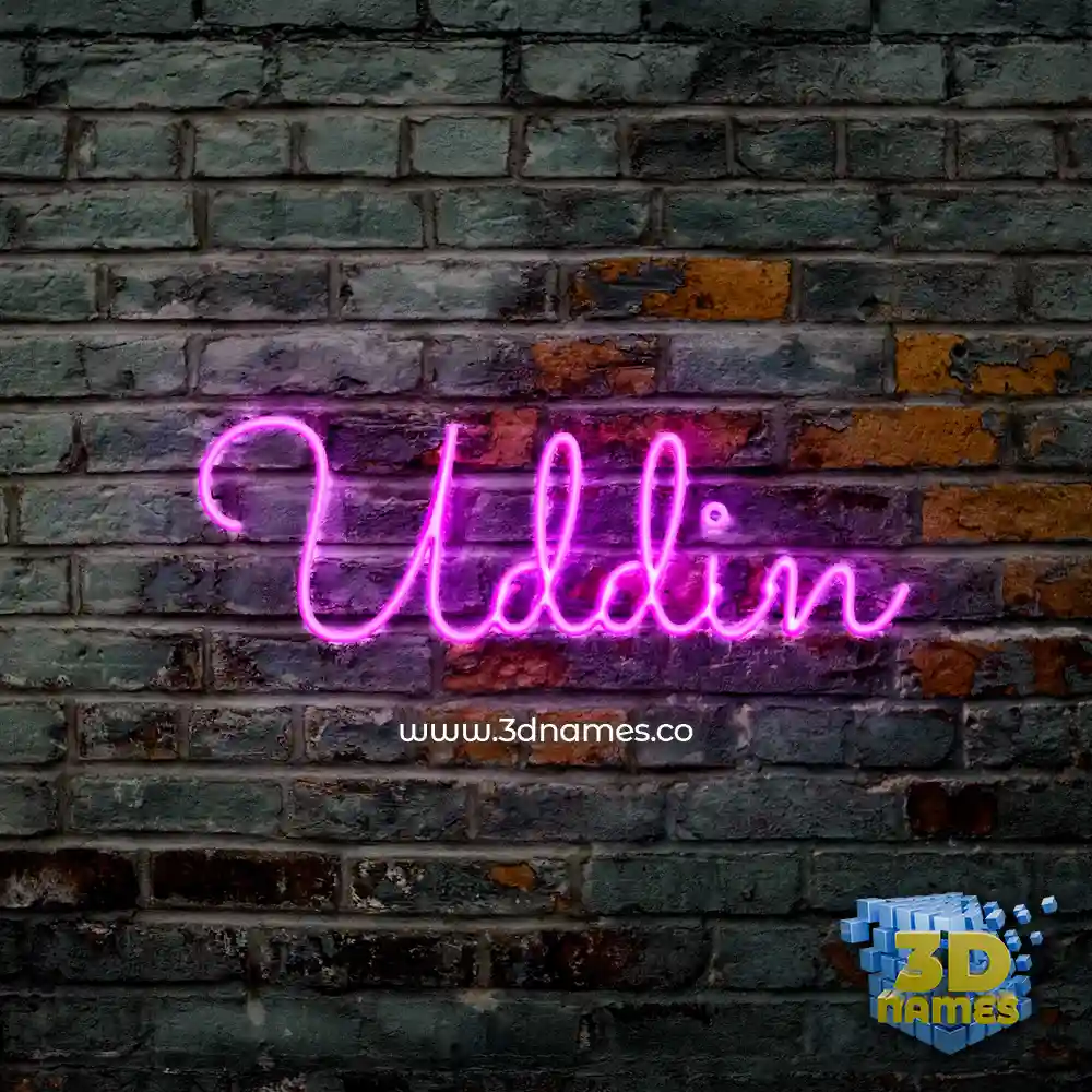 uddin in Pink Neon style - 3D name wallpaper