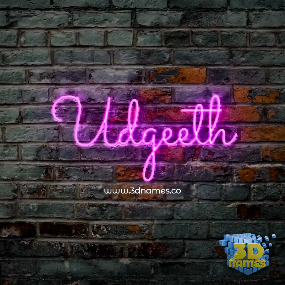 udgeeth in Pink Neon style - 3D name wallpaper