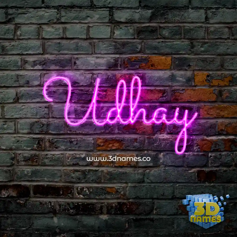 udhay in Pink Neon style - 3D name wallpaper