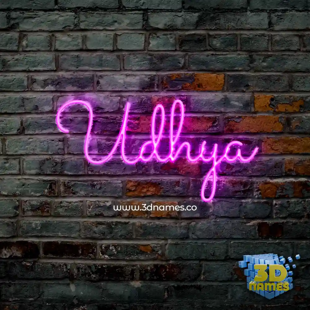 udhya in Pink Neon style - 3D name wallpaper
