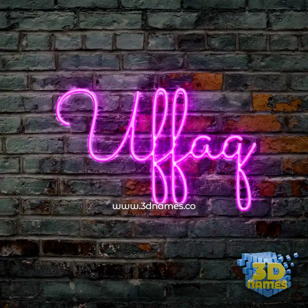 uffaq in Pink Neon style - 3D name wallpaper