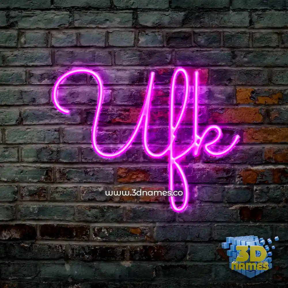 ufk in Pink Neon style - 3D name wallpaper