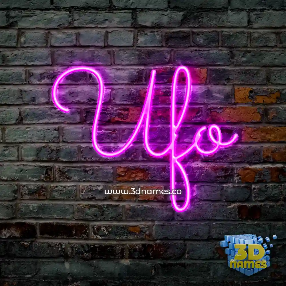 ufo in Pink Neon style - 3D name wallpaper
