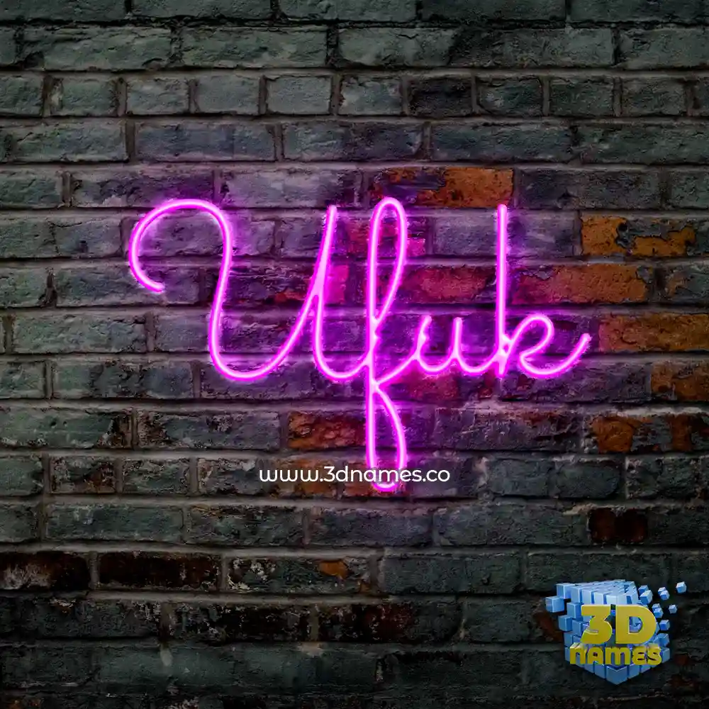 ufuk in Pink Neon style - 3D name wallpaper
