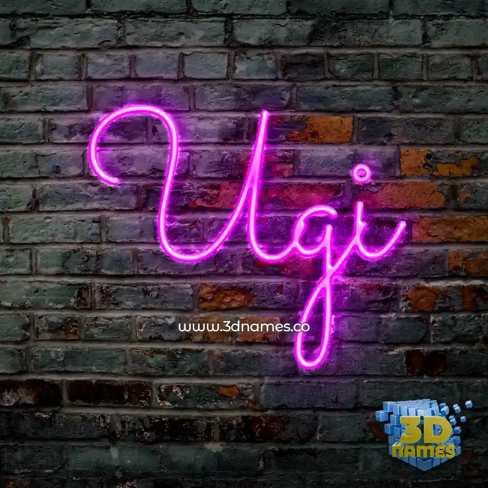 ugi in Pink Neon style - 3D name wallpaper