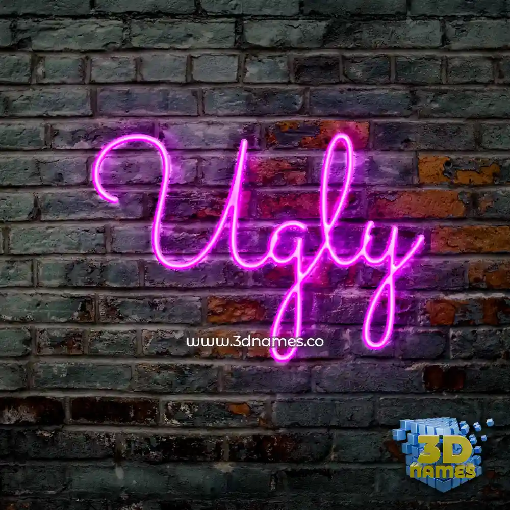 ugly in Pink Neon style - 3D name wallpaper