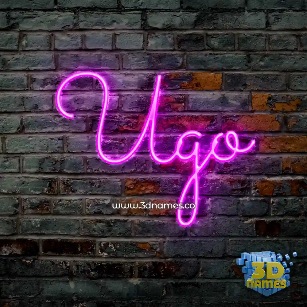 ugo in Pink Neon style - 3D name wallpaper