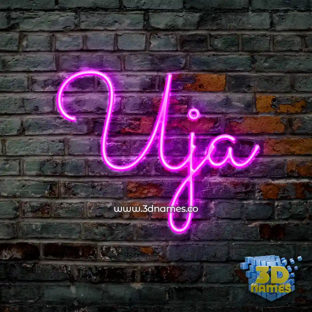 uja in Pink Neon style - 3D name wallpaper