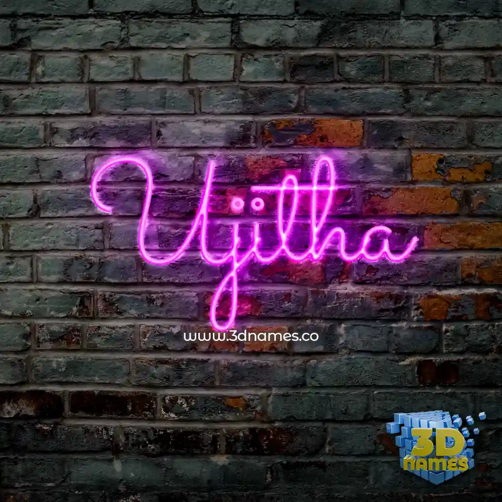 ujitha in Pink Neon style - 3D name wallpaper