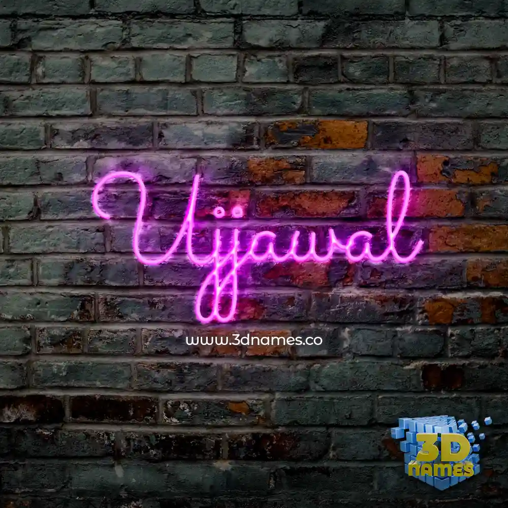 ujjawal in Pink Neon style - 3D name wallpaper