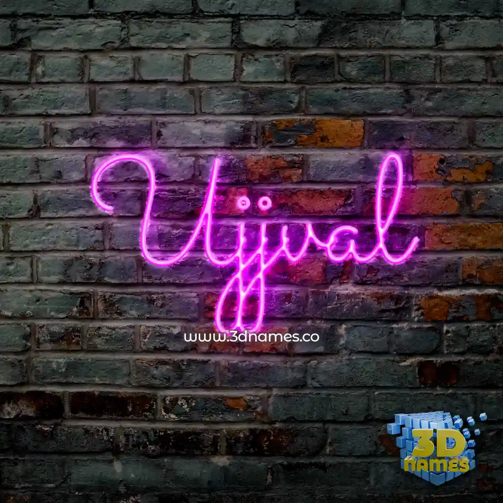 ujjval in Pink Neon style - 3D name wallpaper
