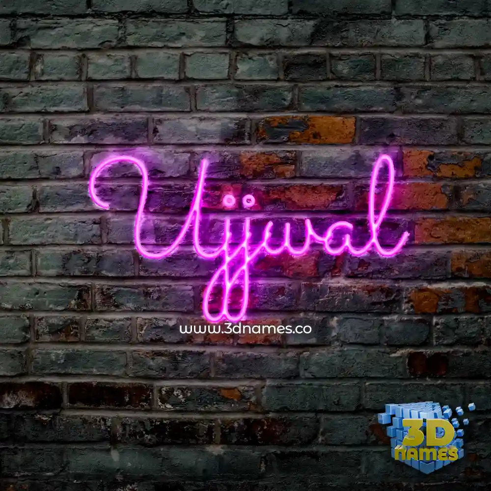 ujjwal in Pink Neon style - 3D name wallpaper