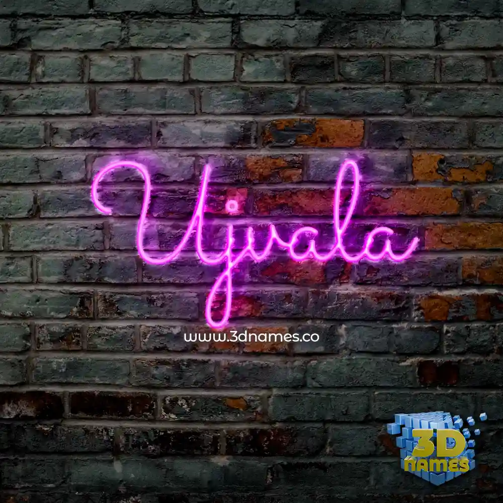 ujvala in Pink Neon style - 3D name wallpaper