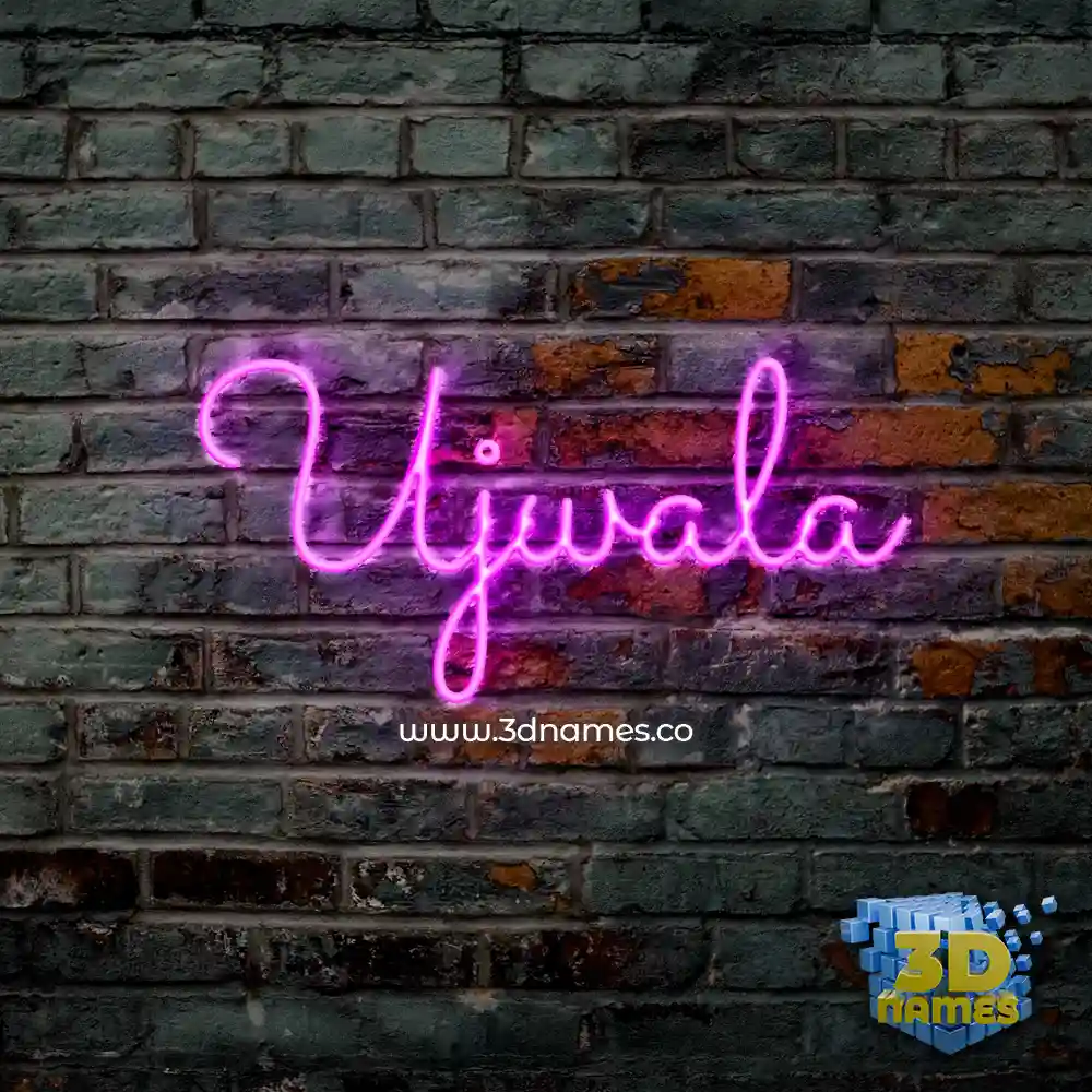 ujwala in Pink Neon style - 3D name wallpaper