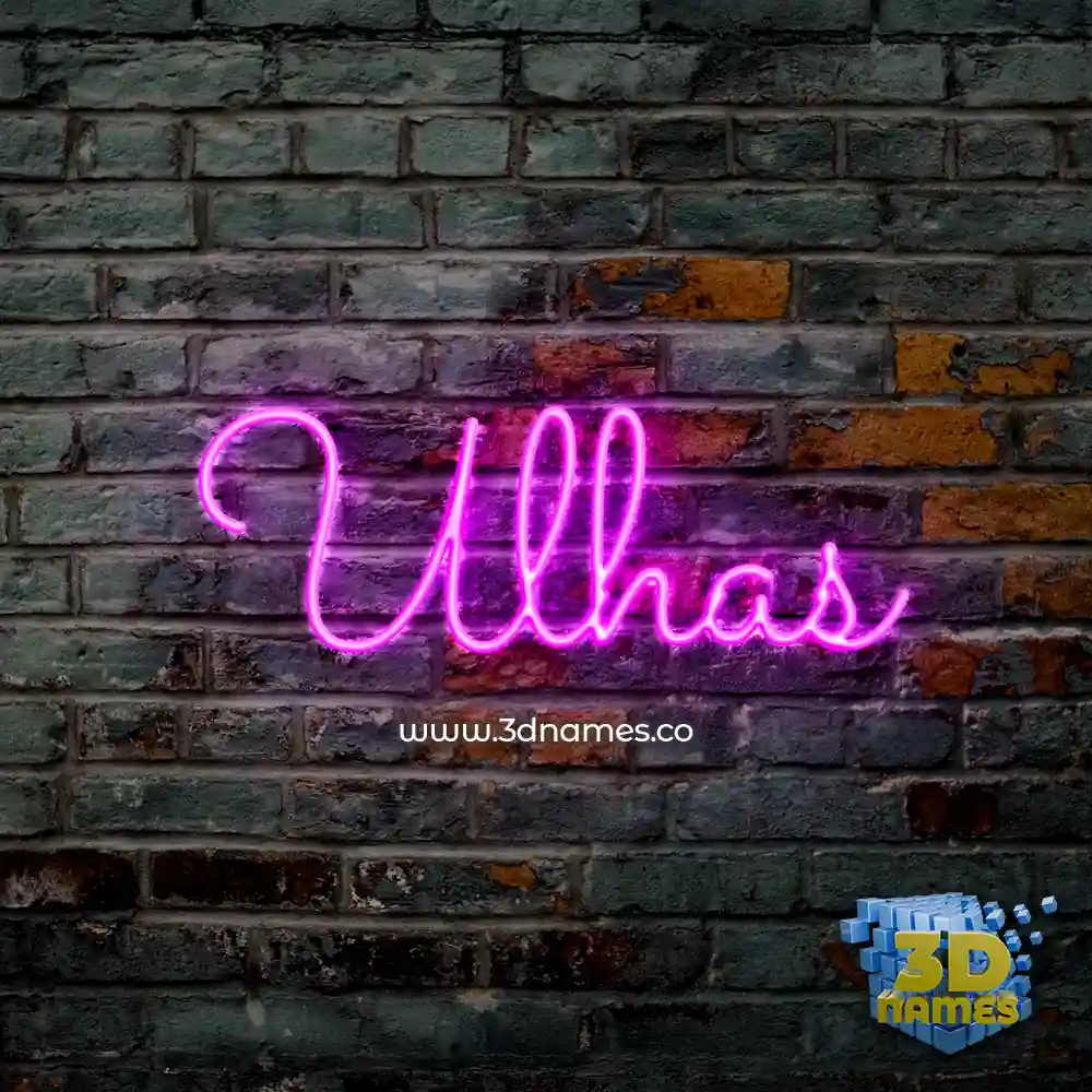 ulhas in Pink Neon style - 3D name wallpaper