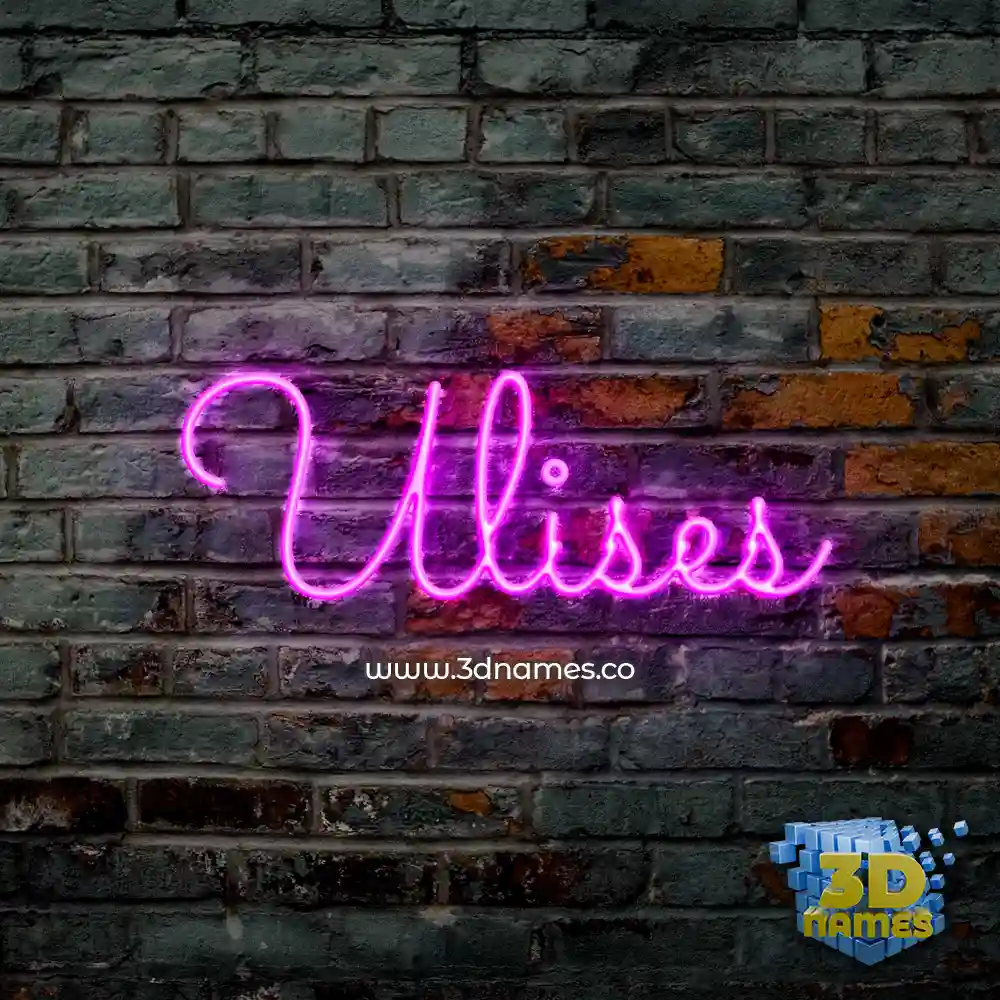 ulises in Pink Neon style - 3D name wallpaper