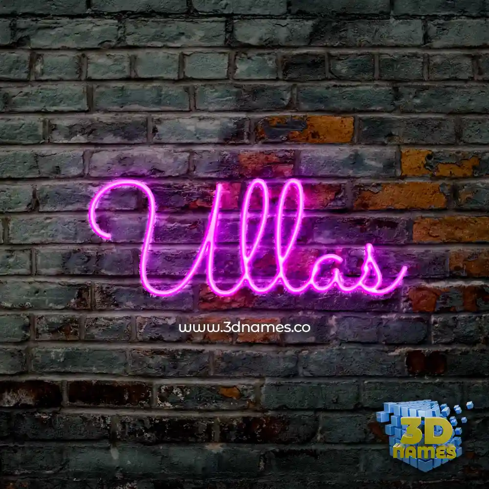 ullas in Pink Neon style - 3D name wallpaper