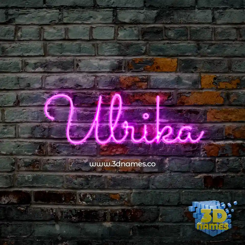 ulrika in Pink Neon style - 3D name wallpaper