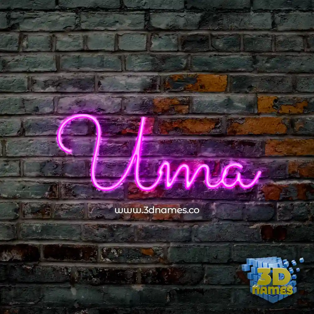 uma in Pink Neon style - 3D name wallpaper