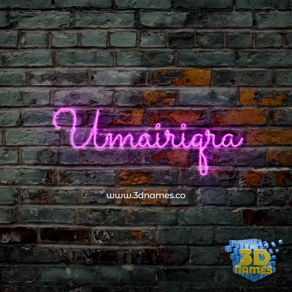 umairiqra in Pink Neon style - 3D name wallpaper