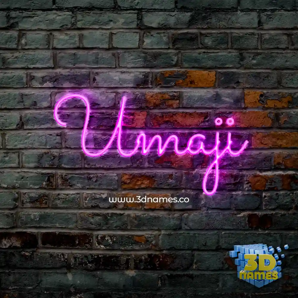 umaji in Pink Neon style - 3D name wallpaper