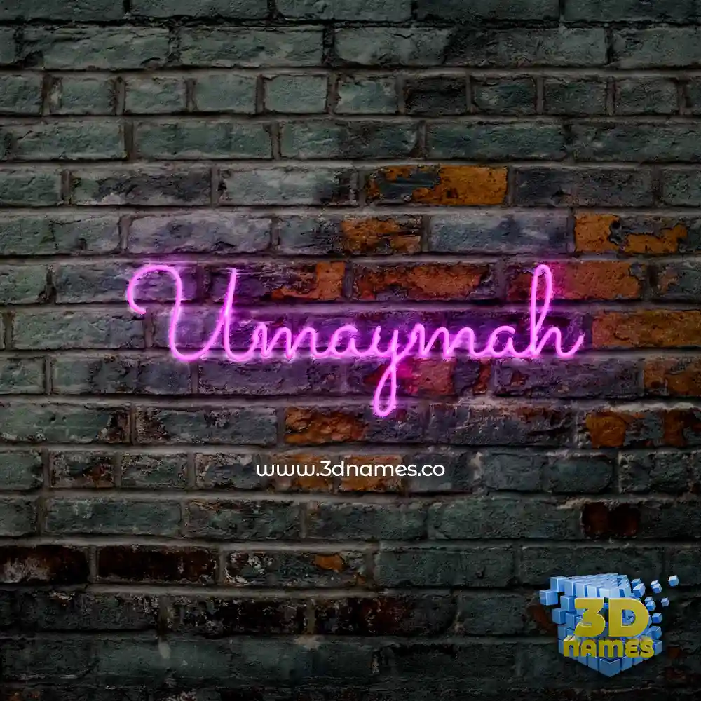 umaymah in Pink Neon style - 3D name wallpaper