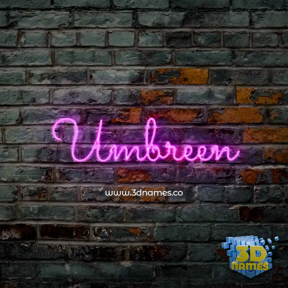 umbreen in Pink Neon style - 3D name wallpaper