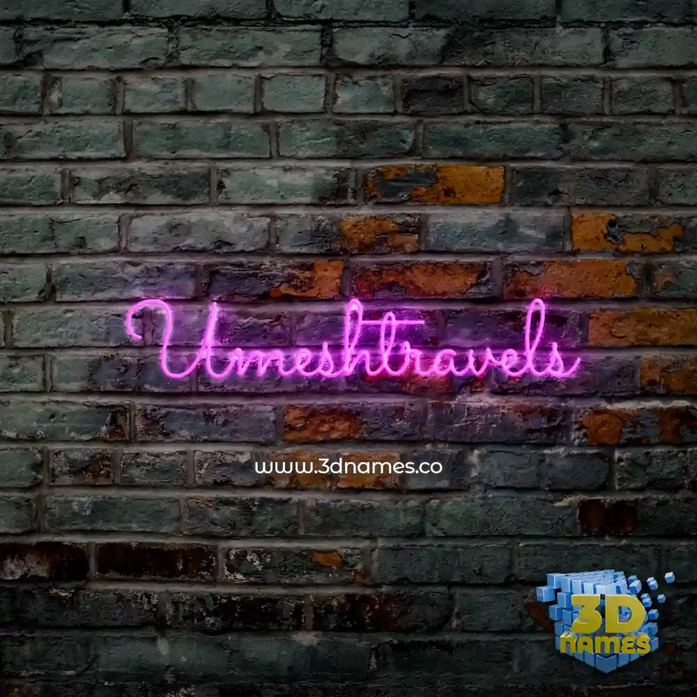 umeshtravels in Pink Neon style - 3D name wallpaper