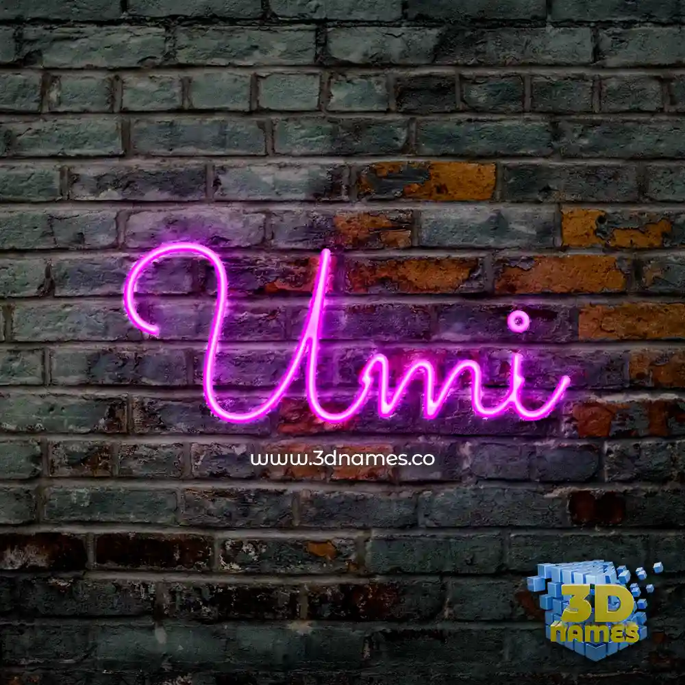 umi in Pink Neon style - 3D name wallpaper