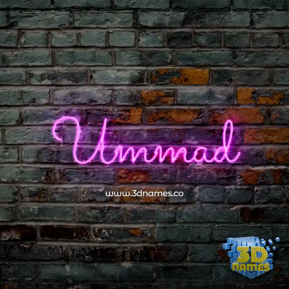 ummad in Pink Neon style - 3D name wallpaper