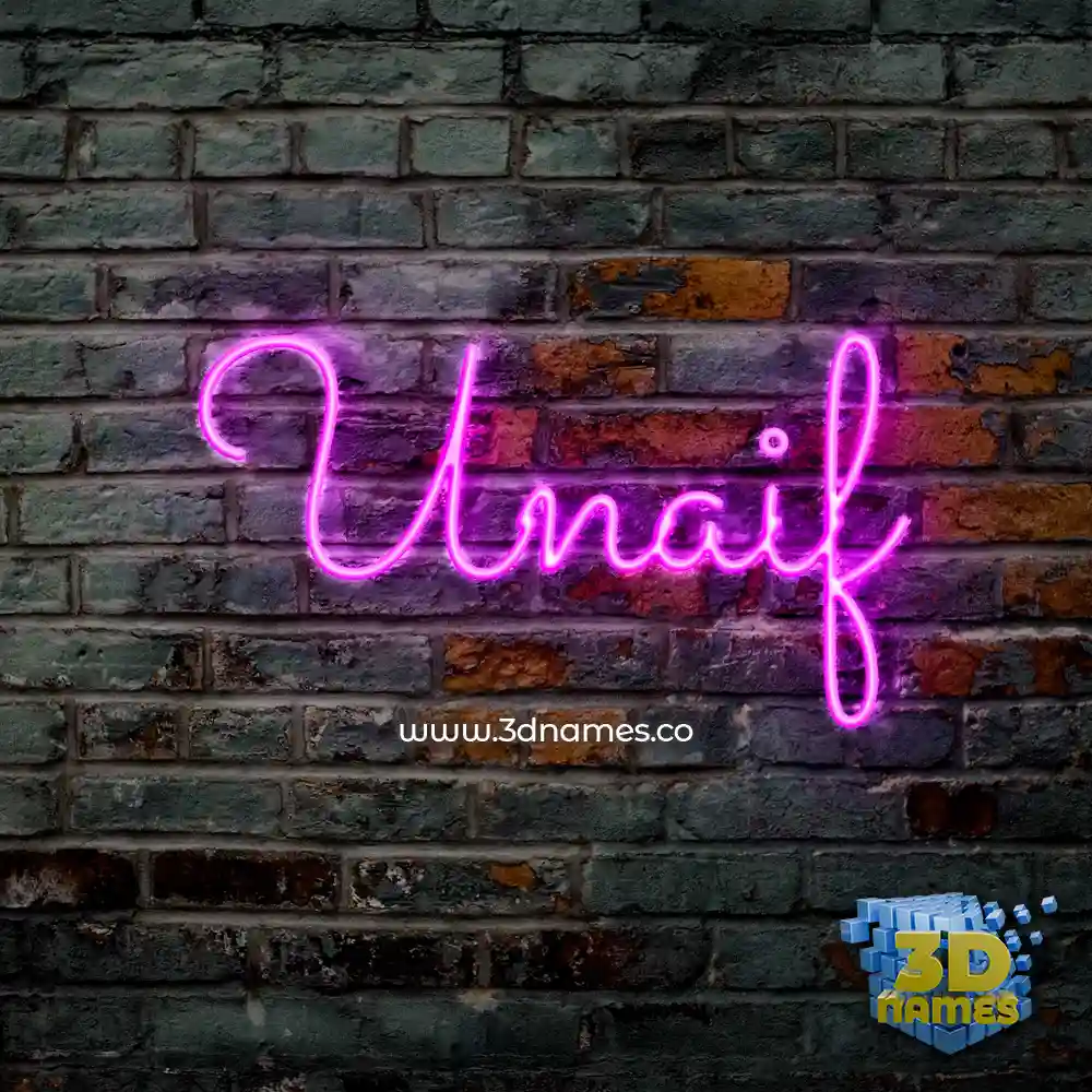 unaif in Pink Neon style - 3D name wallpaper