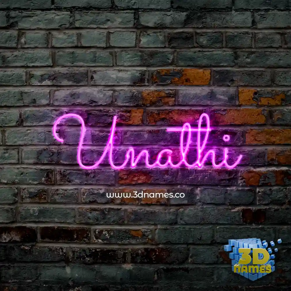 unathi in Pink Neon style - 3D name wallpaper