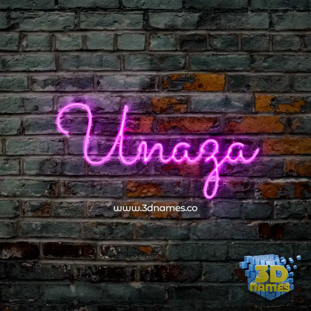 unaza in Pink Neon style - 3D name wallpaper