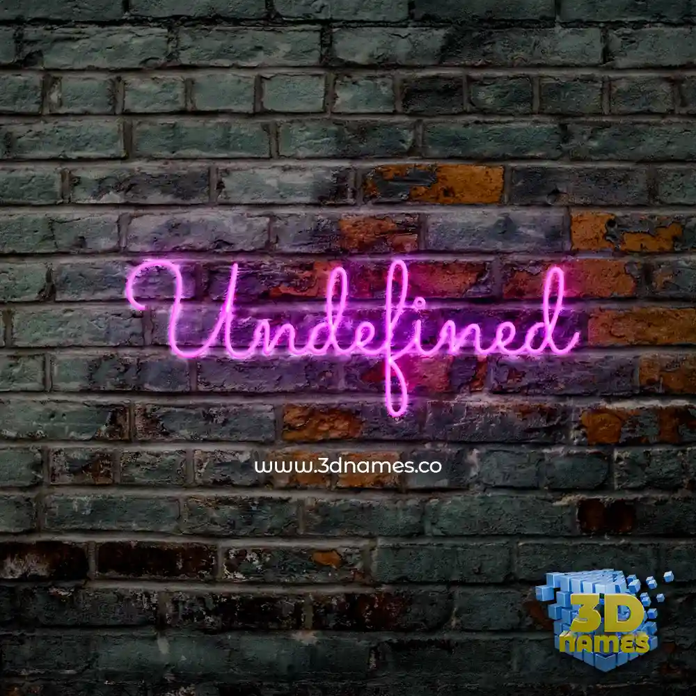 undefined in Pink Neon style - 3D name wallpaper
