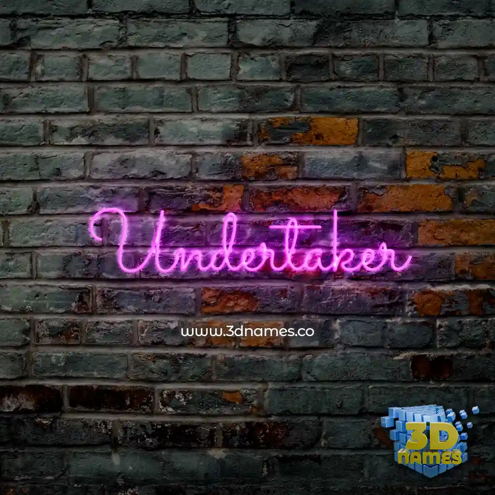 undertaker in Pink Neon style - 3D name wallpaper