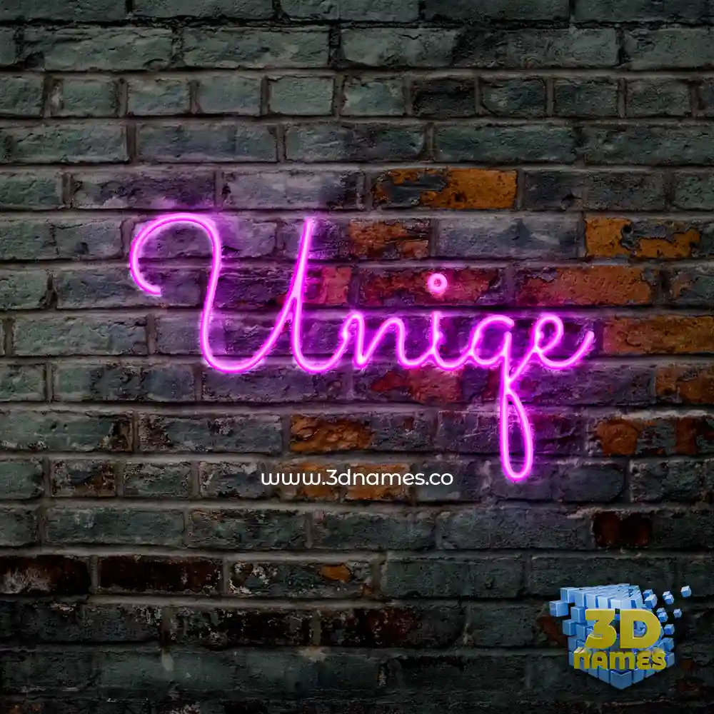 uniqe in Pink Neon style - 3D name wallpaper
