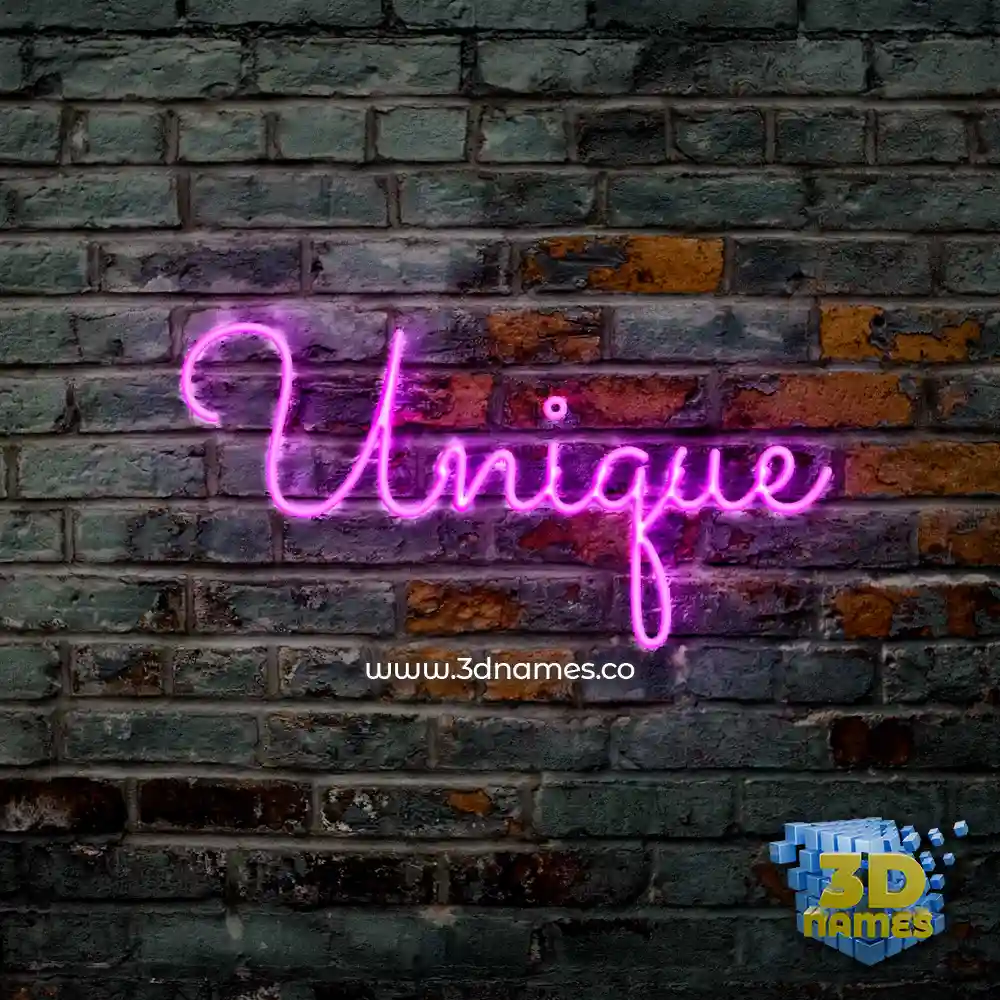 unique in Pink Neon style - 3D name wallpaper