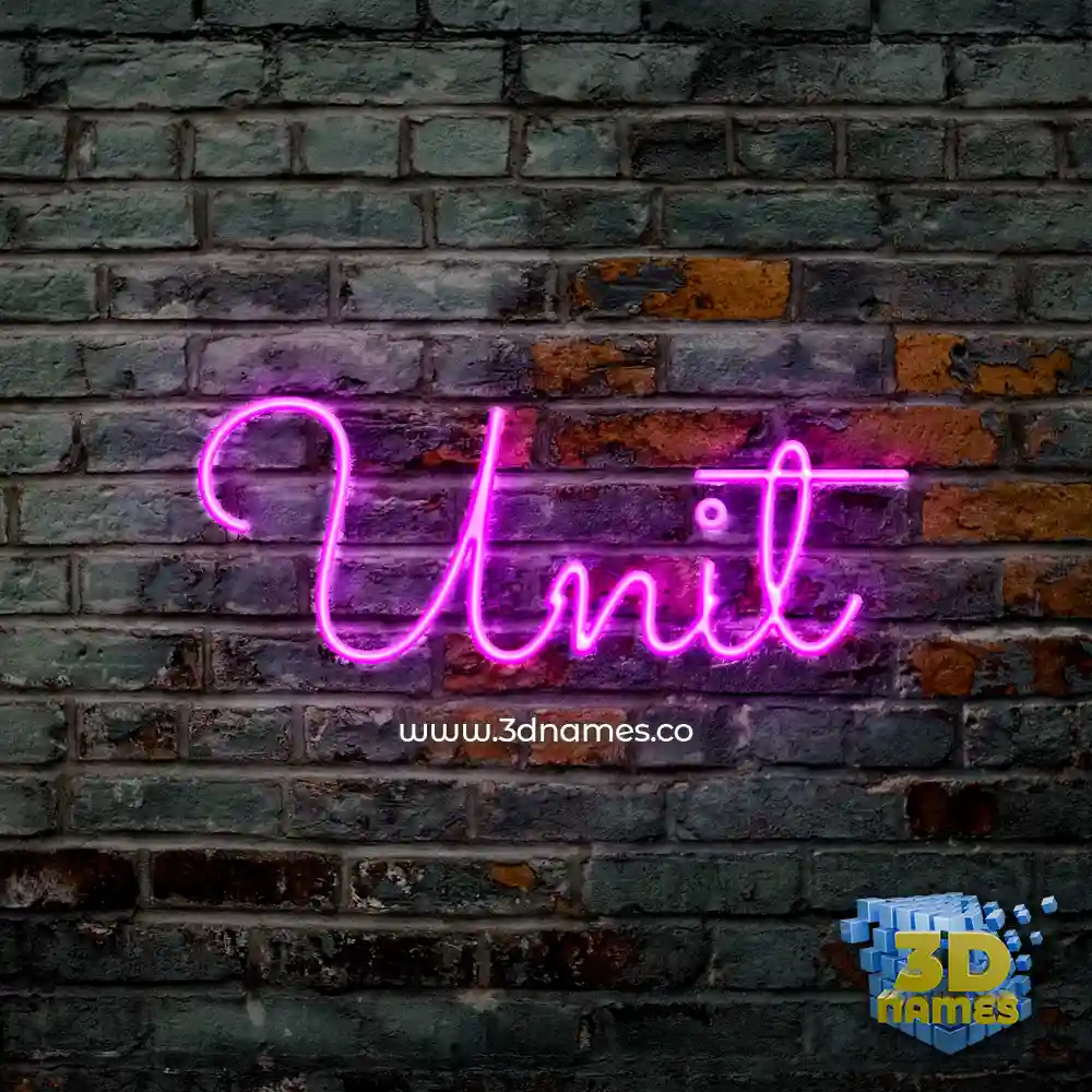 unit in Pink Neon style - 3D name wallpaper