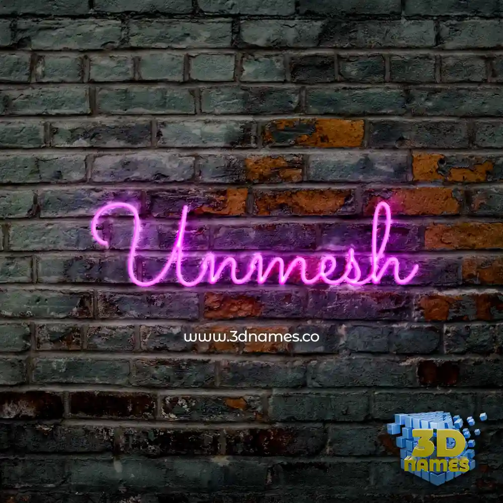 unmesh in Pink Neon style - 3D name wallpaper