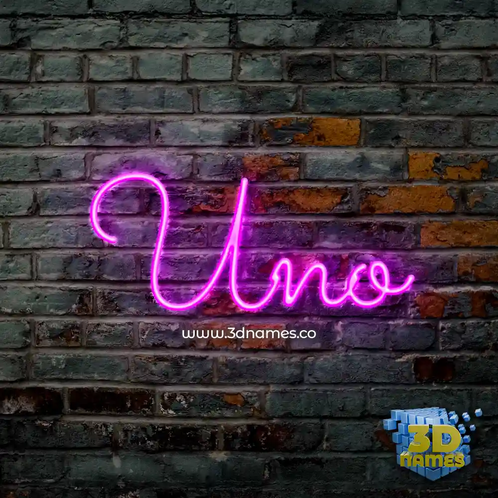 uno in Pink Neon style - 3D name wallpaper