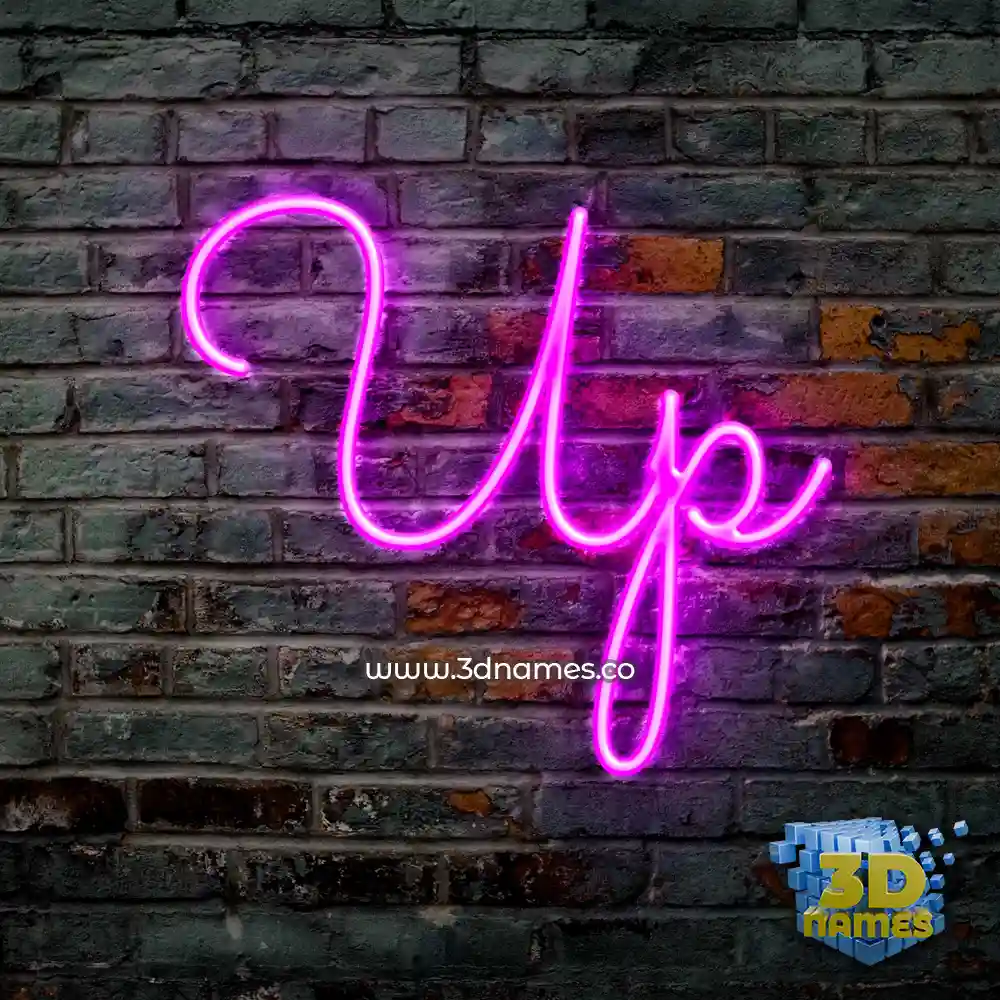 up in Pink Neon style - 3D name wallpaper