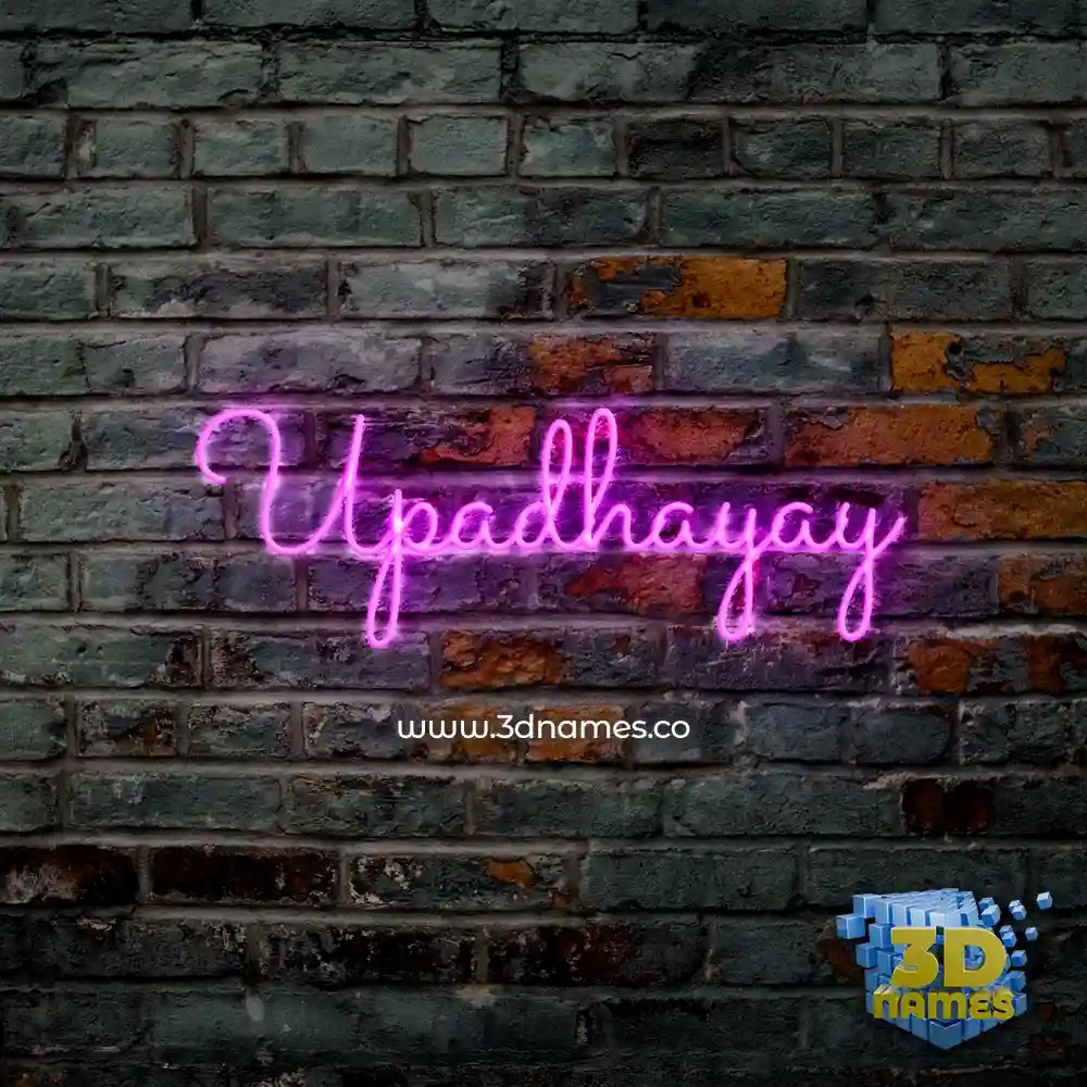upadhayay in Pink Neon style - 3D name wallpaper