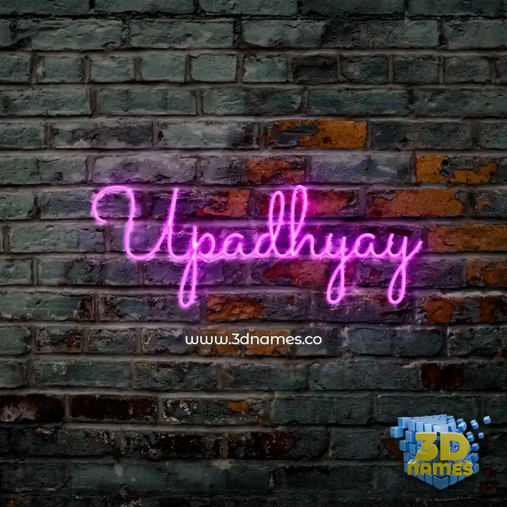 upadhyay in Pink Neon style - 3D name wallpaper