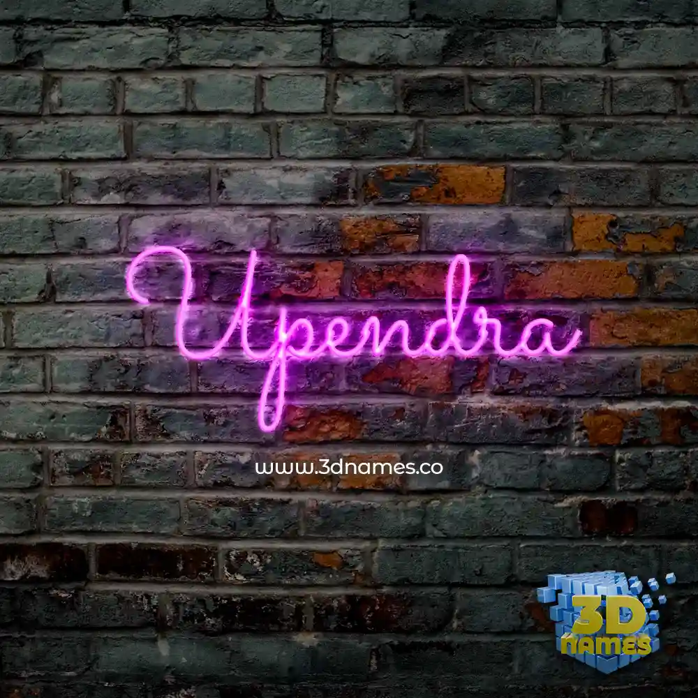 upendra in Pink Neon style - 3D name wallpaper