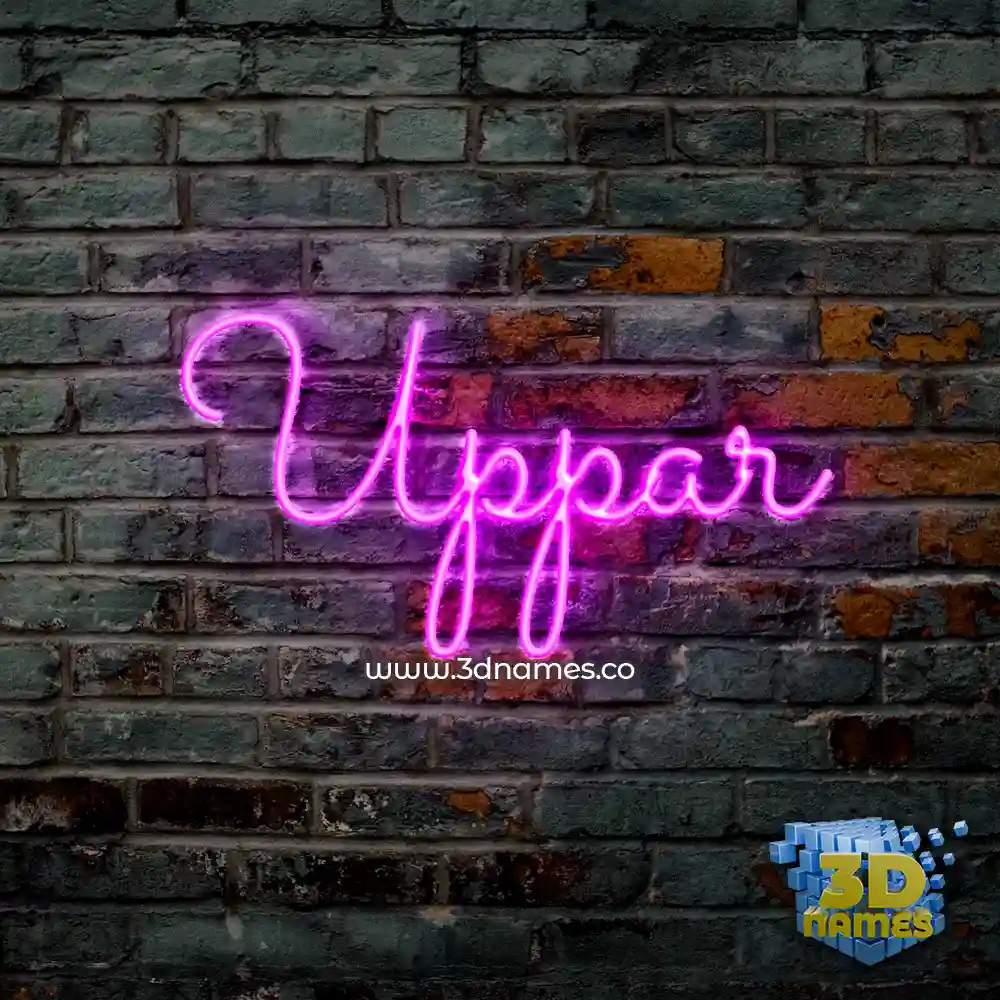 uppar in Pink Neon style - 3D name wallpaper