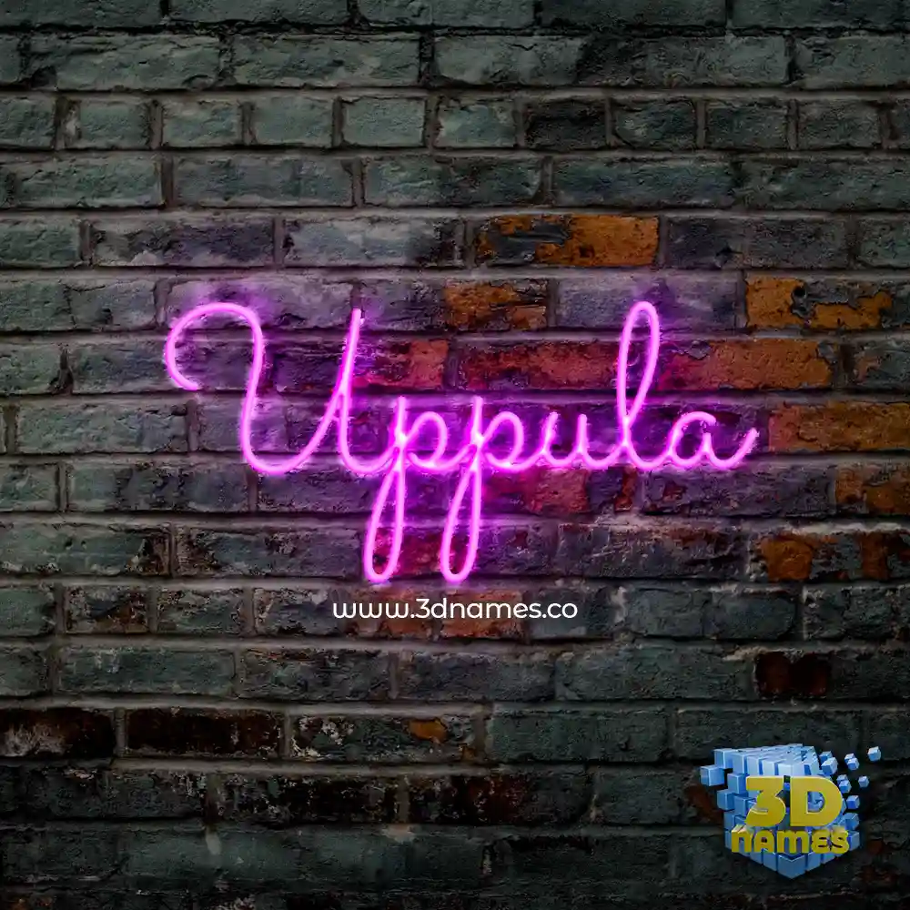 uppula in Pink Neon style - 3D name wallpaper