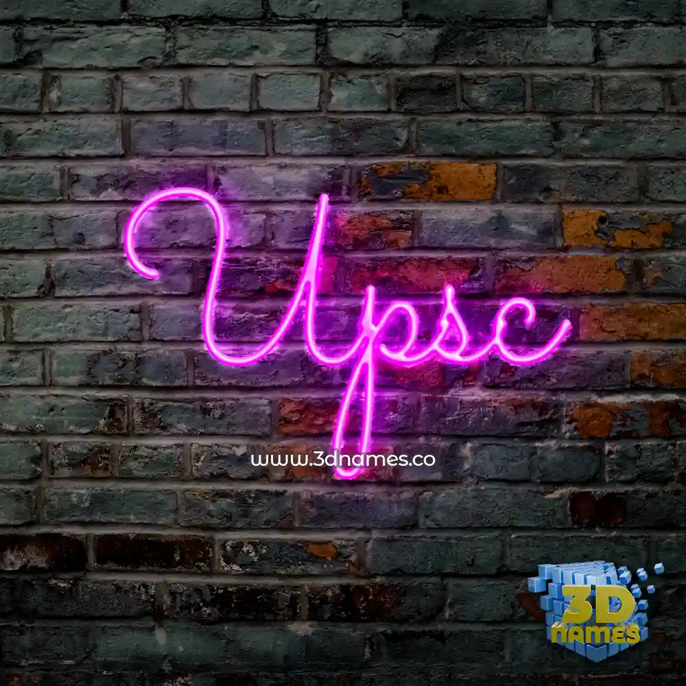 upsc in Pink Neon style - 3D name wallpaper